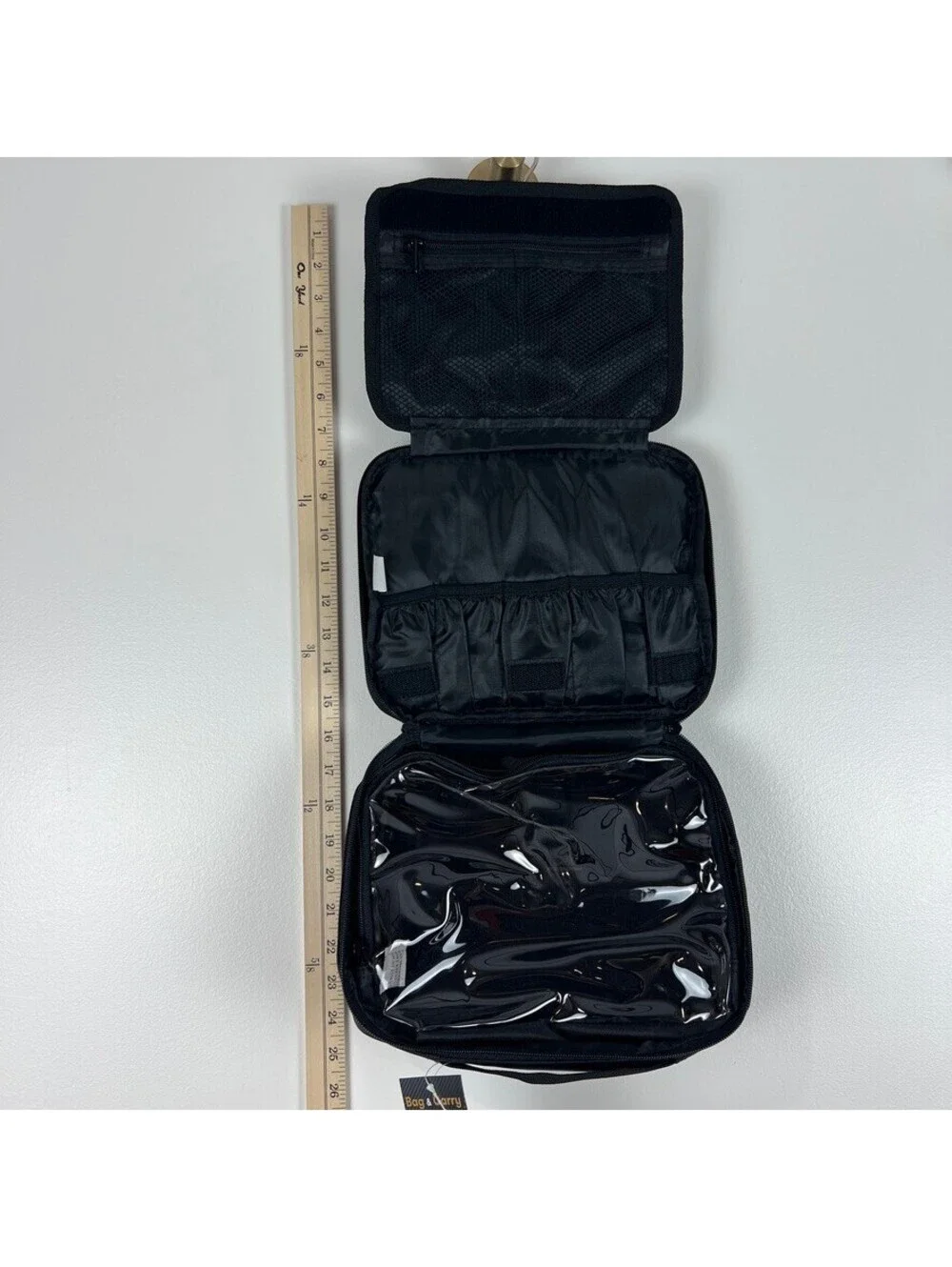 Bag & Carry Hanging Travel Toiletry Bag Cosmetic Organizer Black NWT